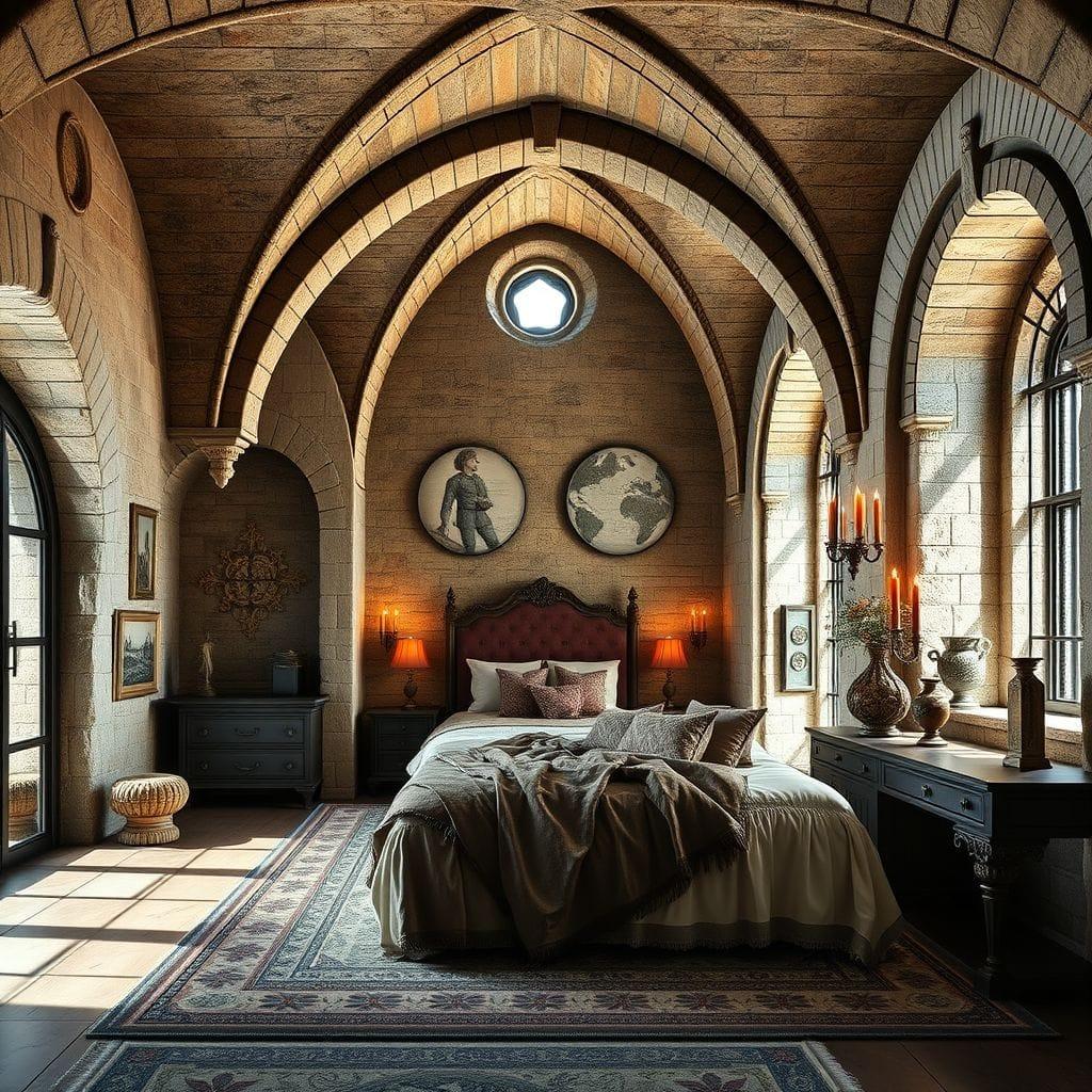 Medieval master bedroom - AI Generated