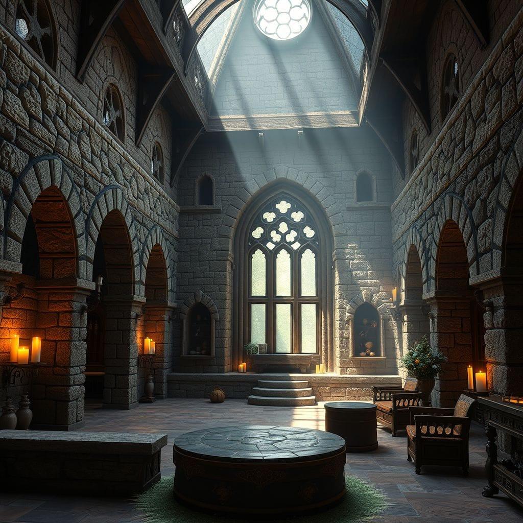 Medieval onsen - AI Generated