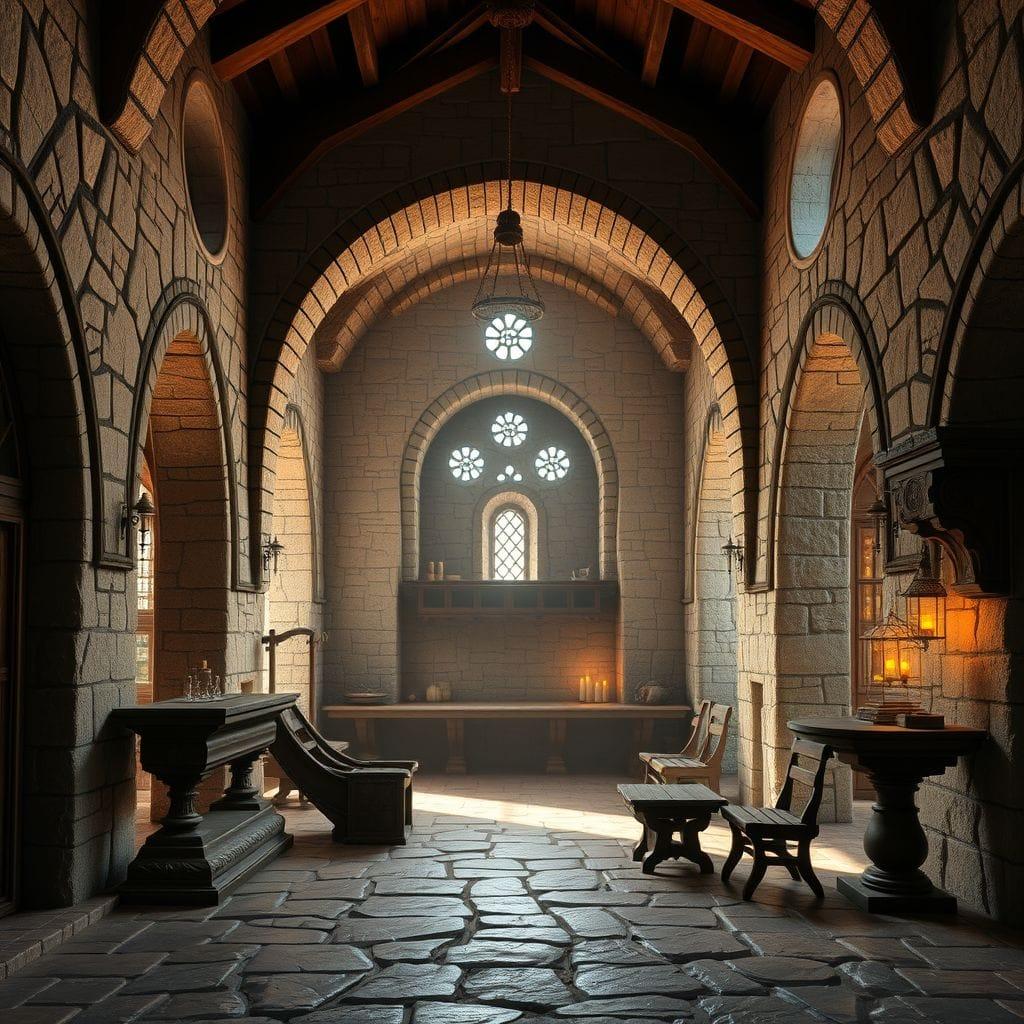 Medieval onsen - AI Generated