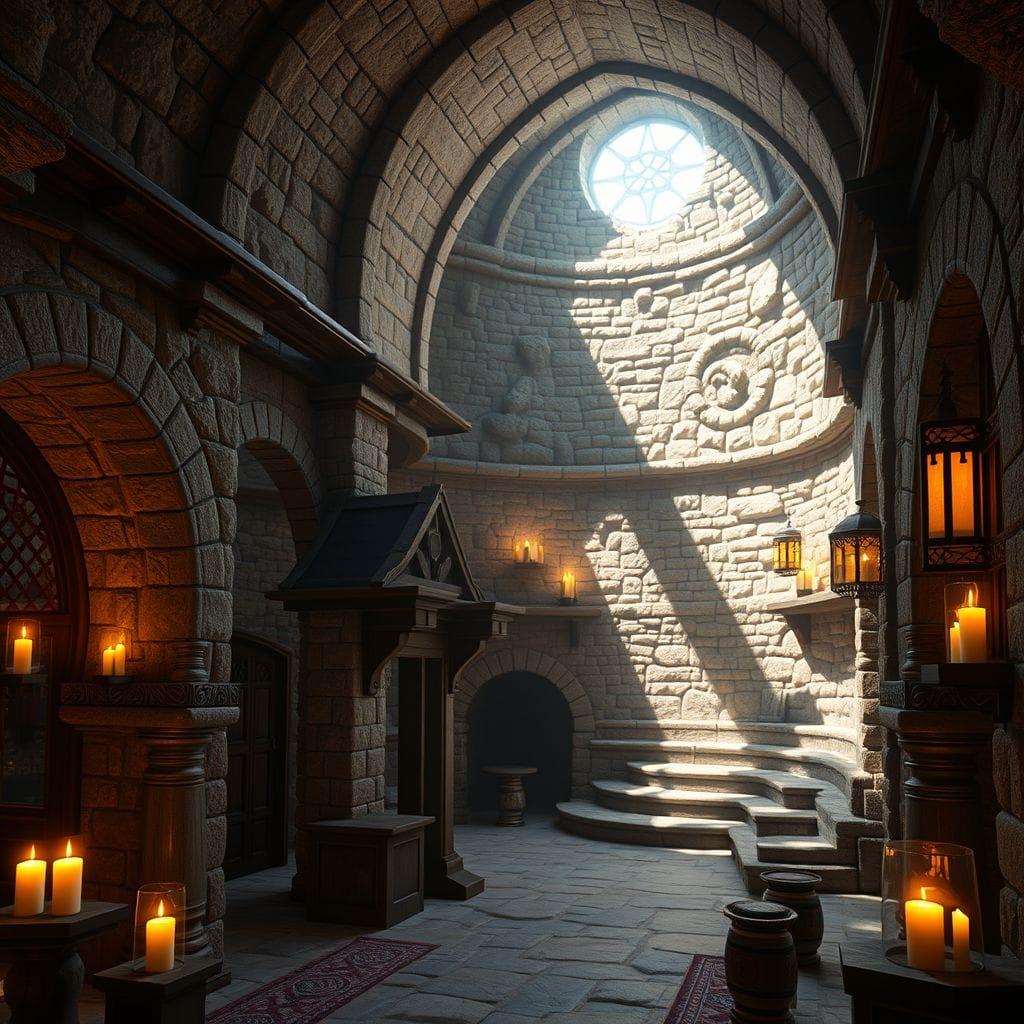 Medieval onsen - AI Generated