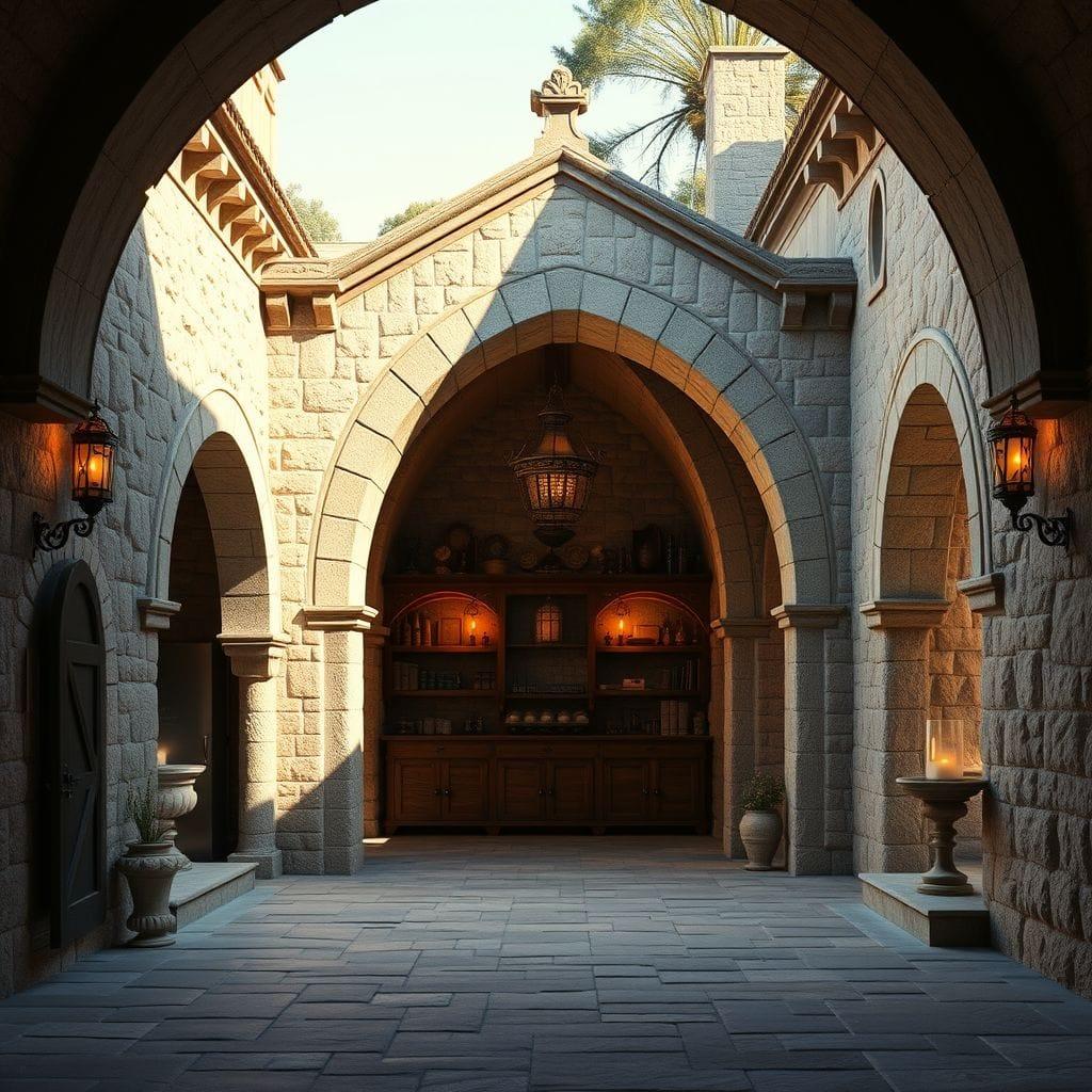 Medieval outdoor garage - AI Generated