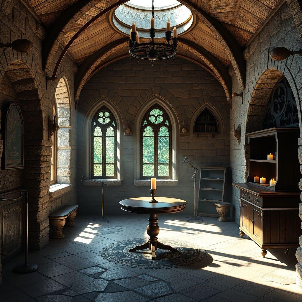 Medieval podcast studio - AI Generated
