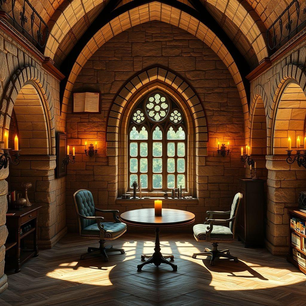 Medieval podcast studio - AI Generated