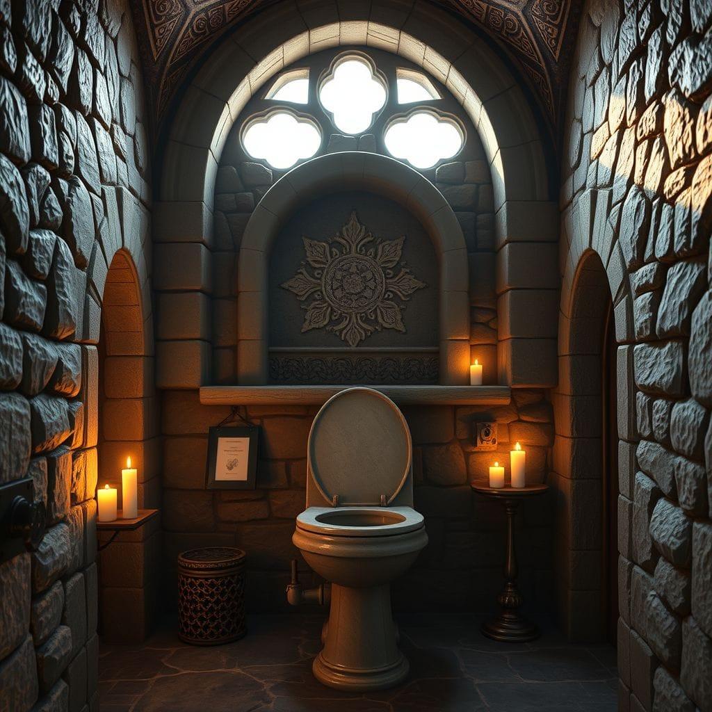 Medieval toilet - AI Generated