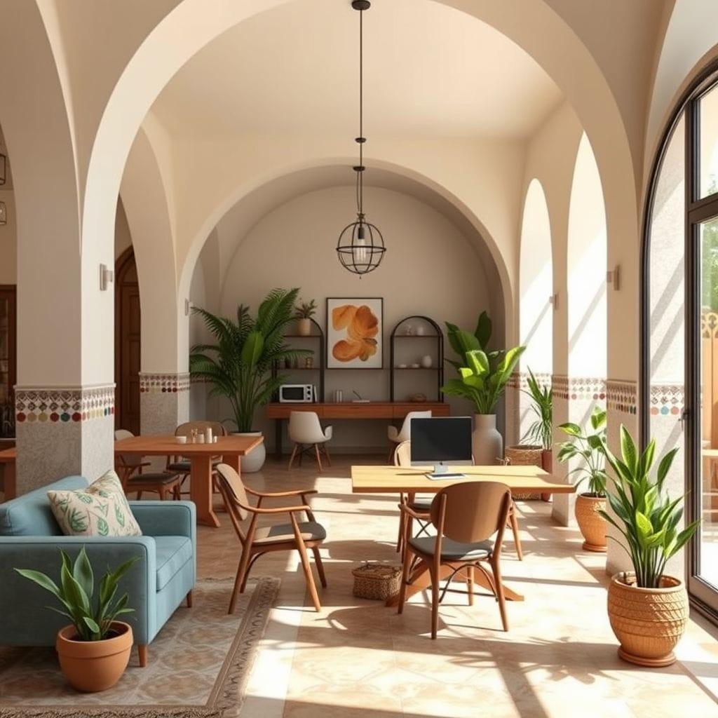 Mediterranean coworking space - AI Generated