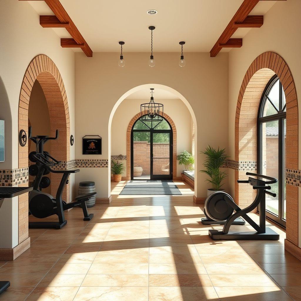 Mediterranean home gym - AI Generated