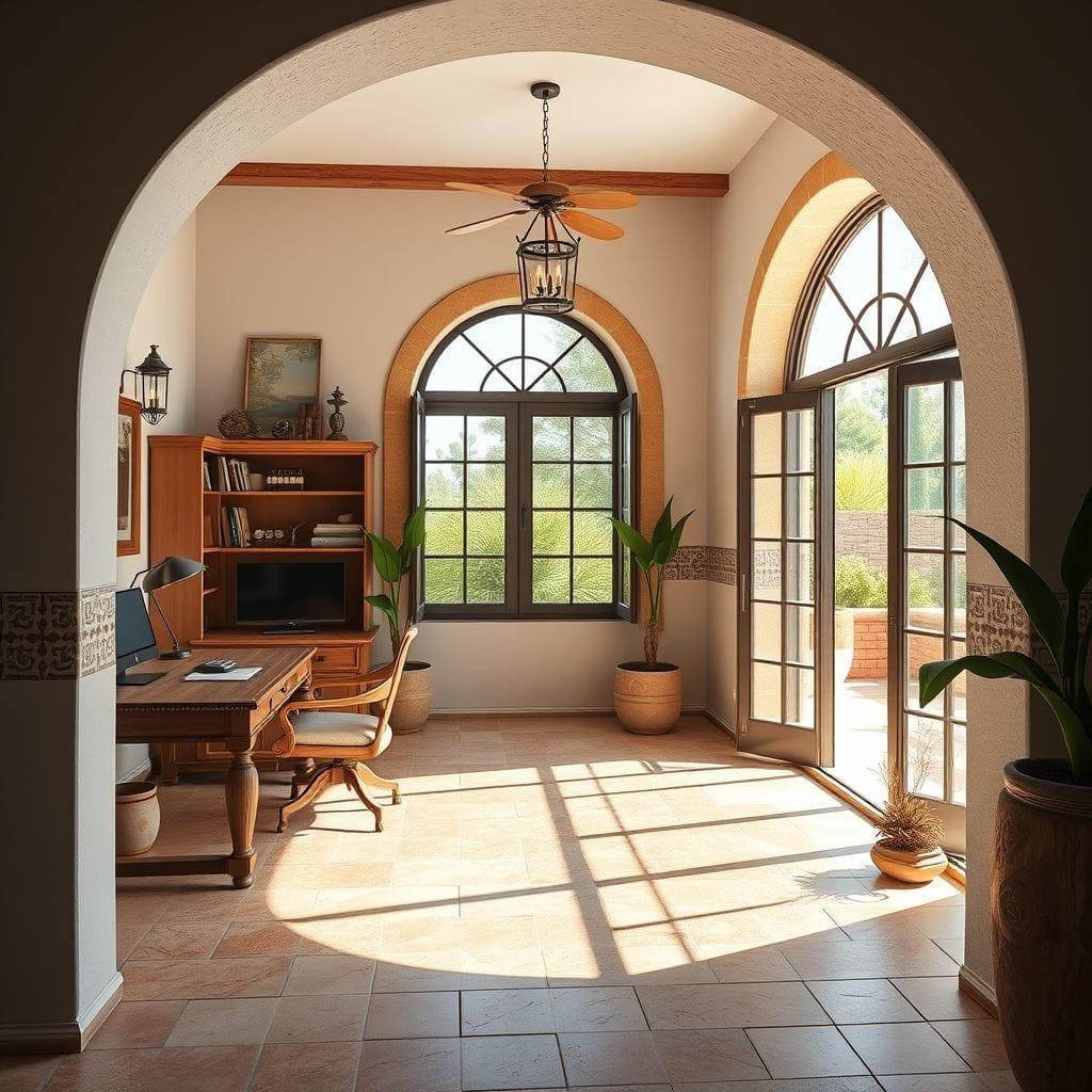Mediterranean home office - AI Generated