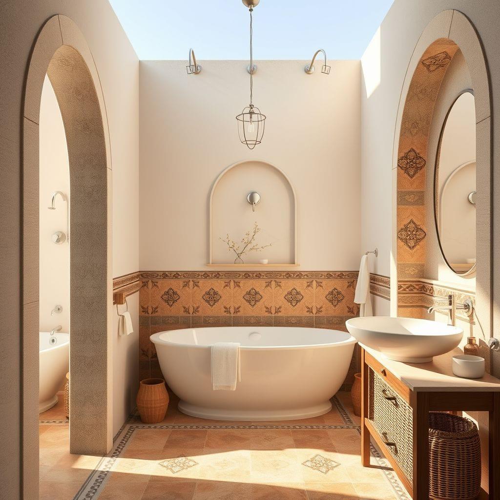 Mediterranean hotel bathroom - AI Generated