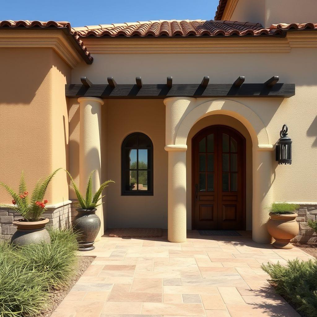 Mediterranean house exterior - AI Generated