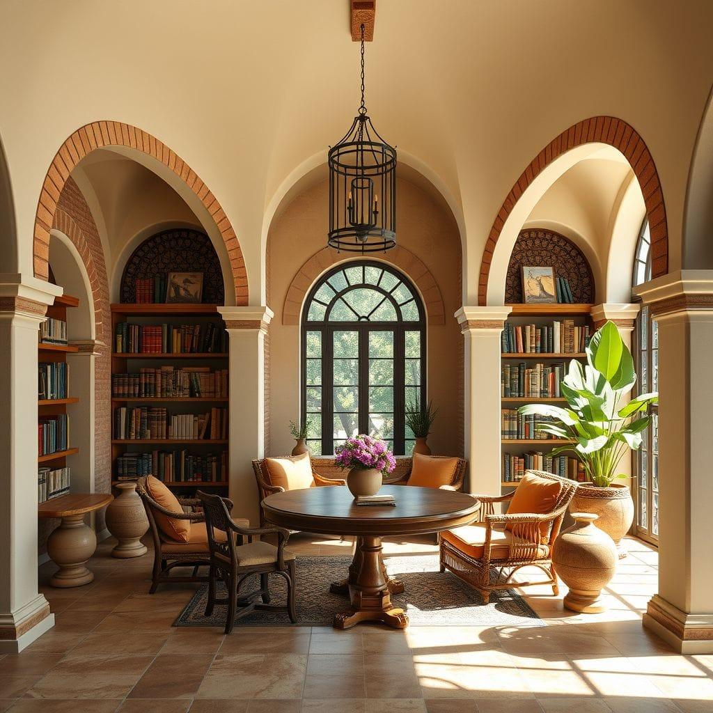 Mediterranean library - AI Generated