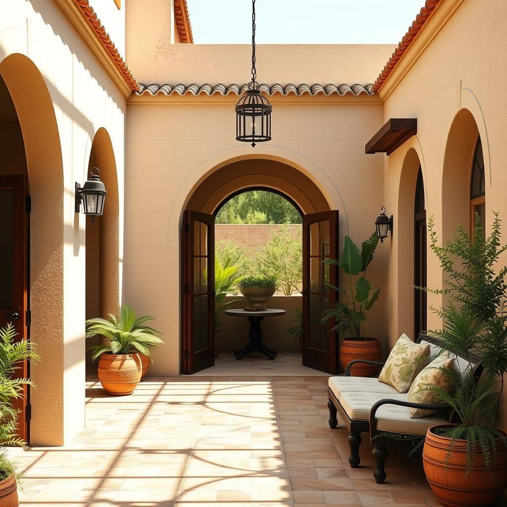 Mediterranean outdoor patio - AI Generated