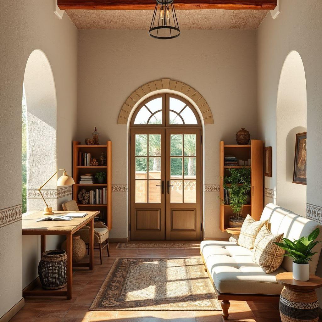 Mediterranean study room - AI Generated
