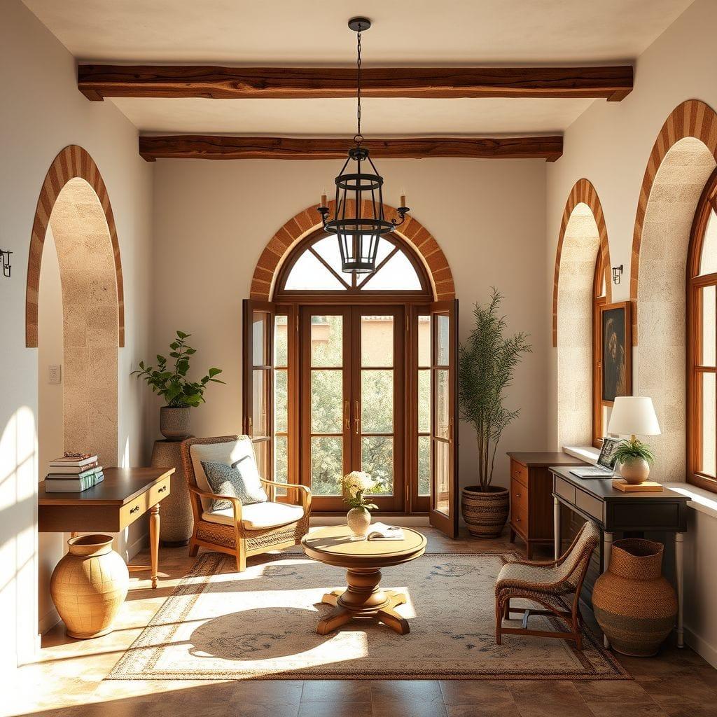 Mediterranean study room - AI Generated