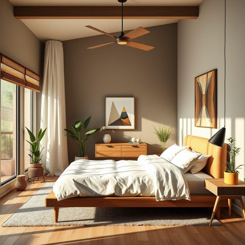 Midcentury Modern bedroom - AI Generated