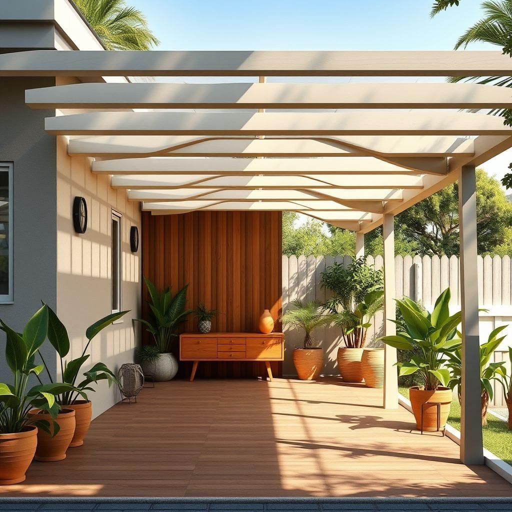 Midcentury Modern carport - AI Generated