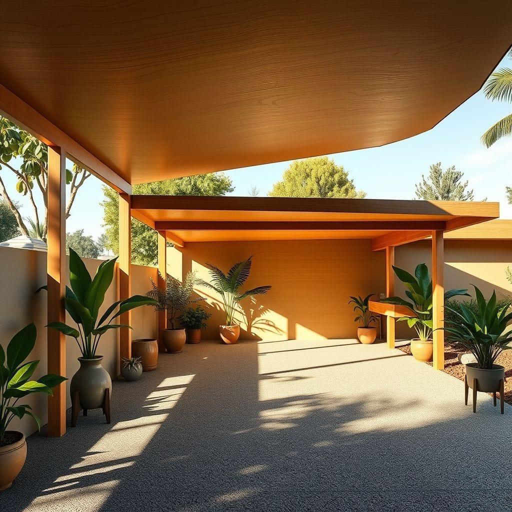 Midcentury Modern carport - AI Generated