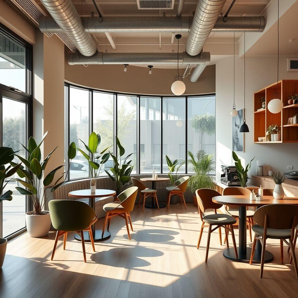 Midcentury Modern coffee shop - AI Generated