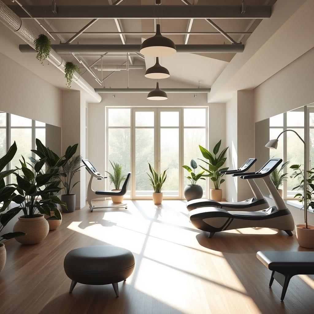 Midcentury Modern gym - AI Generated