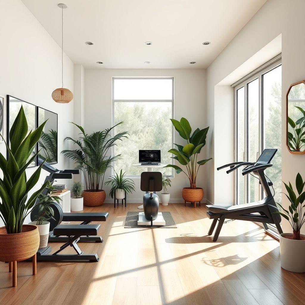 Midcentury Modern home gym - AI Generated