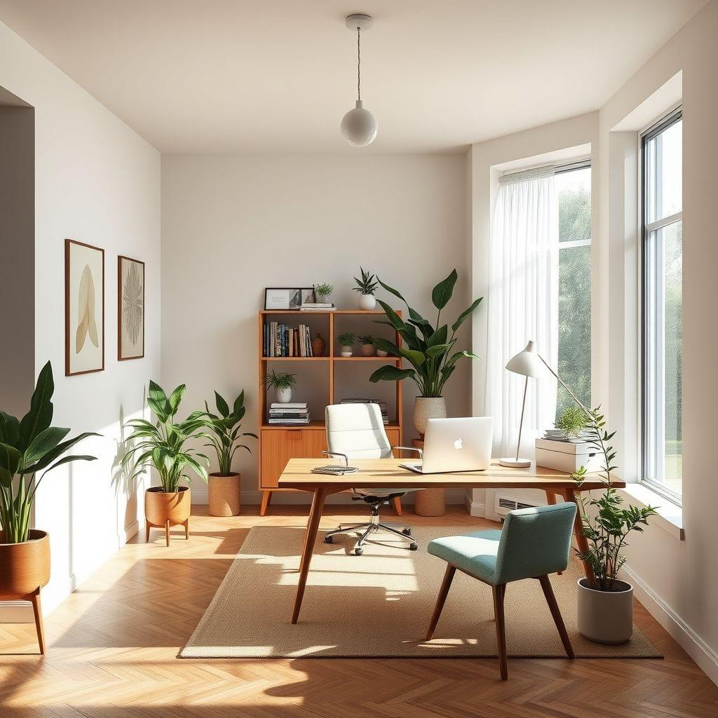 Midcentury Modern home office - AI Generated
