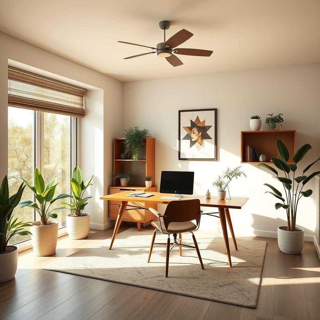 Midcentury Modern home office - AI Generated