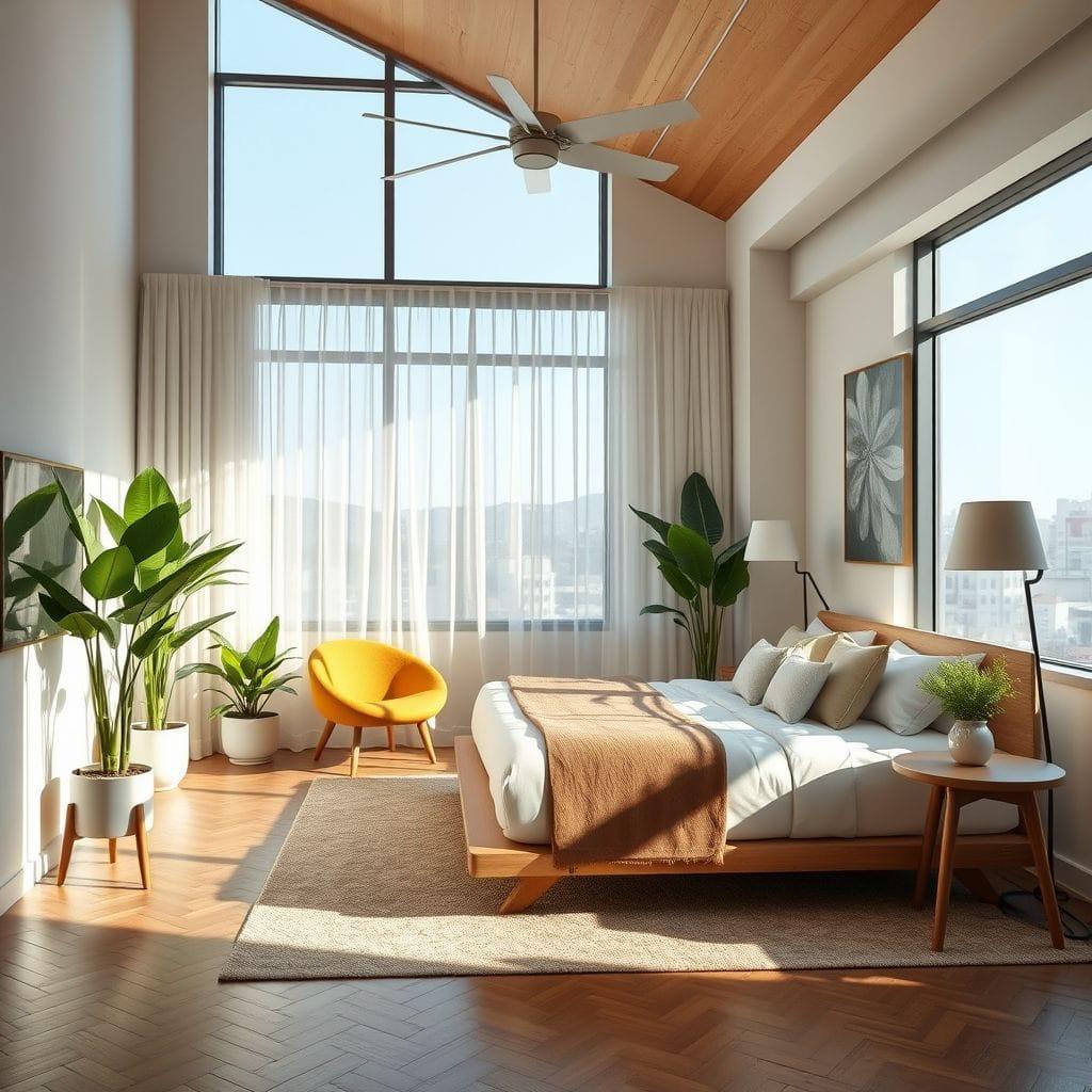 Midcentury Modern hotel room - AI Generated