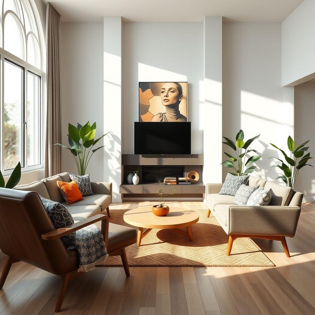 Midcentury Modern living room - AI Generated
