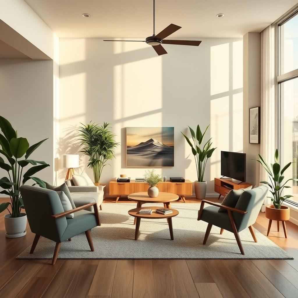 Midcentury Modern living room - AI Generated