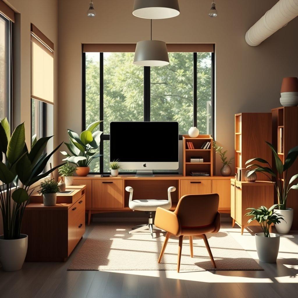 Midcentury Modern office - AI Generated