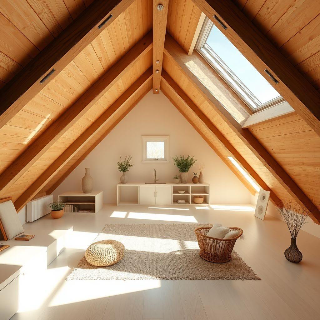 Minimalist attic - AI Generated
