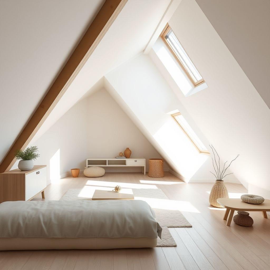 Minimalist attic - AI Generated