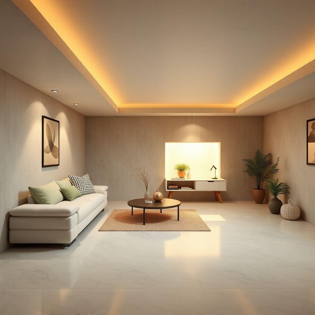 Minimalist basement - AI Generated