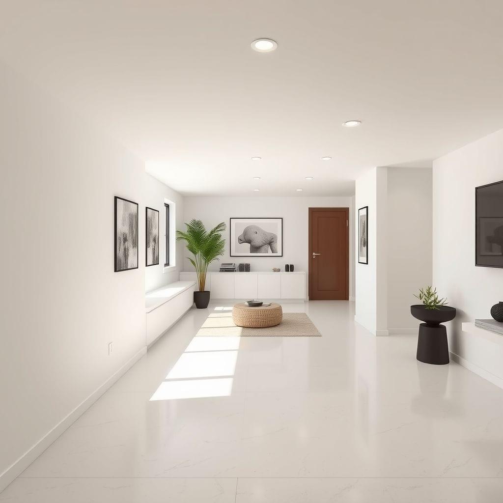 Minimalist basement - AI Generated