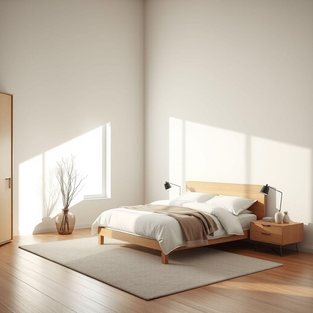Minimalist bedroom - AI Generated