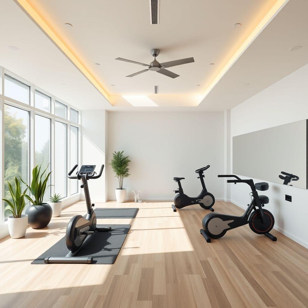 Minimalist home gym - AI Generated