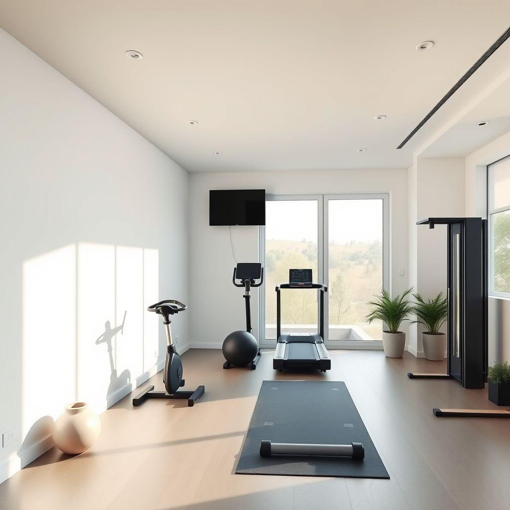 Minimalist home gym - AI Generated
