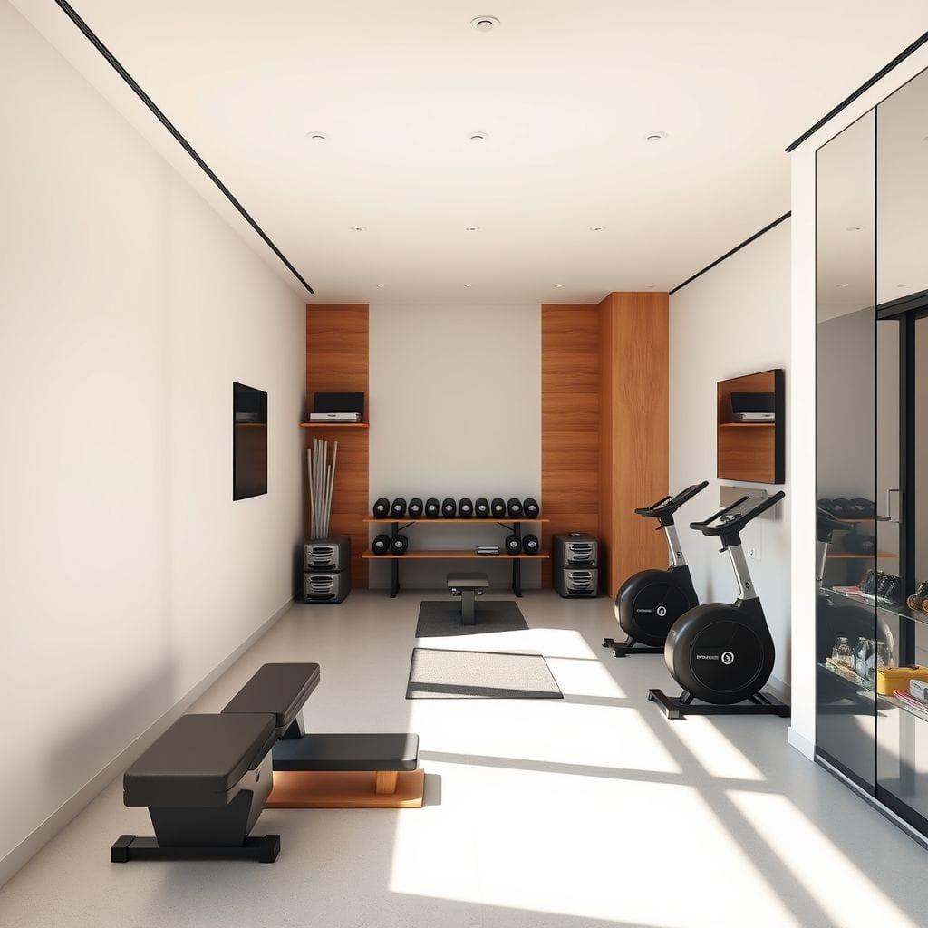 Minimalist home gym - AI Generated