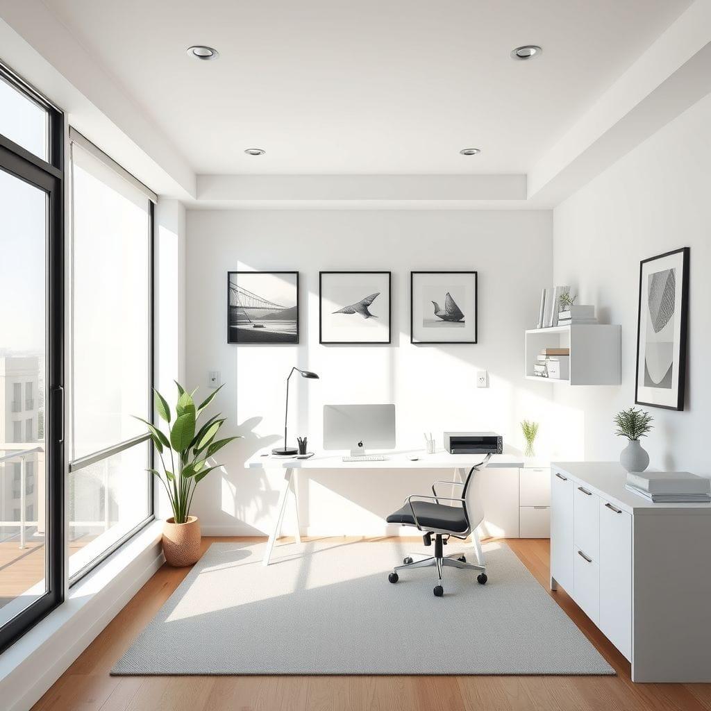 Minimalist home office - AI Generated