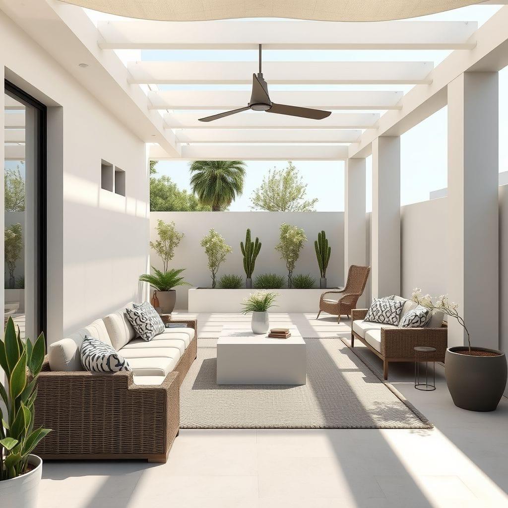 Minimalist outdoor patio - AI Generated