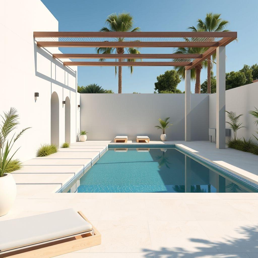 Minimalist outdoor pool area - AI Generated