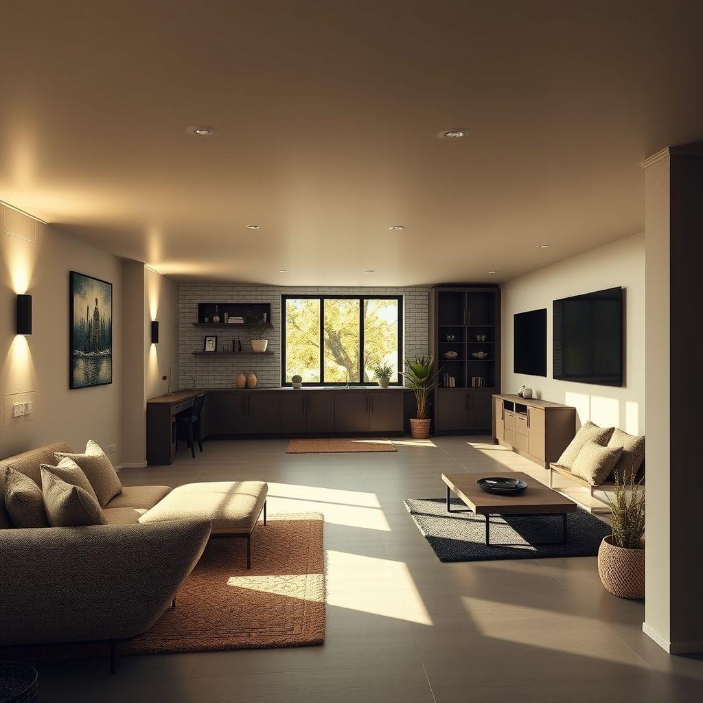 Modern basement - AI Generated