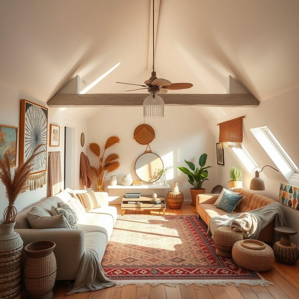 Modern Boho attic - AI Generated