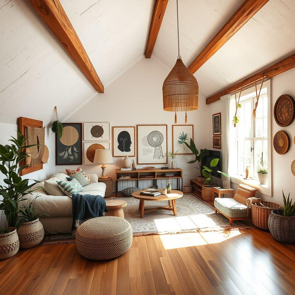 Modern Boho attic - AI Generated