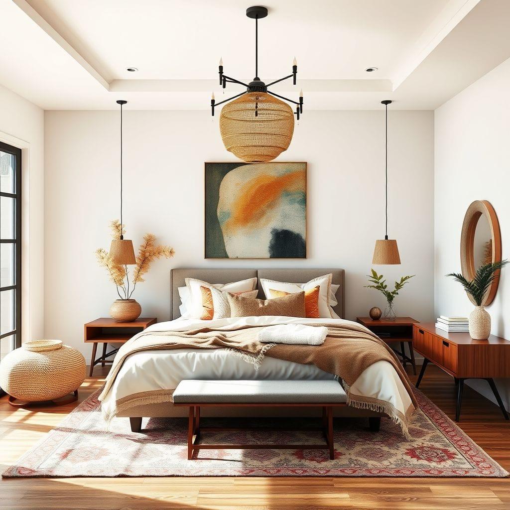 Modern Boho master bedroom - AI Generated