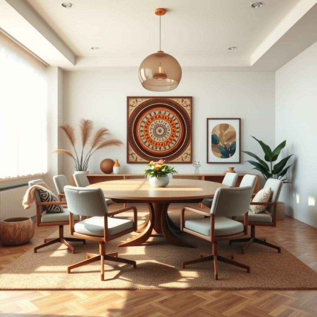 Modern Boho meeting room - AI Generated