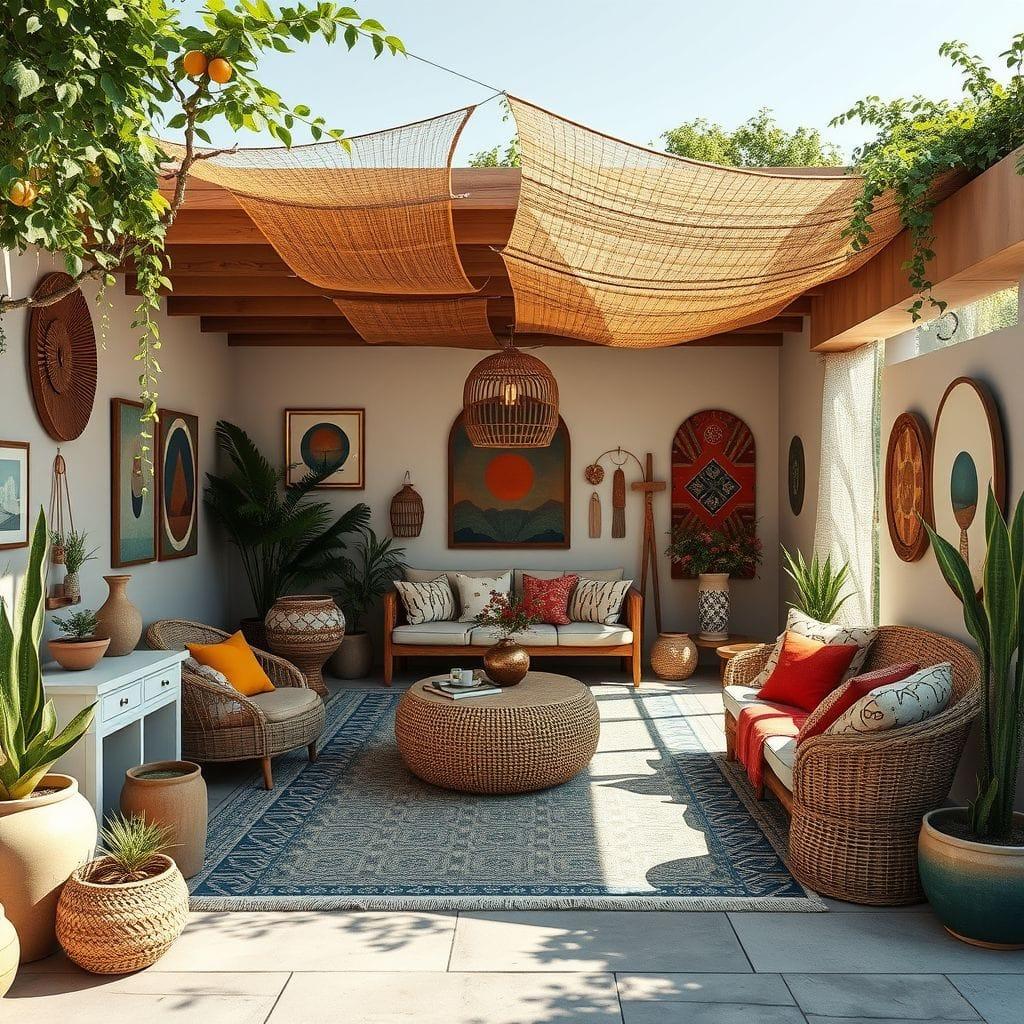 Modern Boho outdoor garage - AI Generated