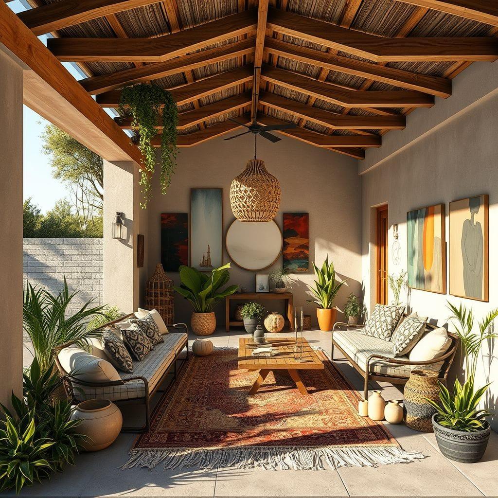 Modern Boho outdoor garage - AI Generated