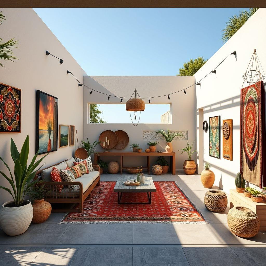 Modern Boho outdoor garage - AI Generated