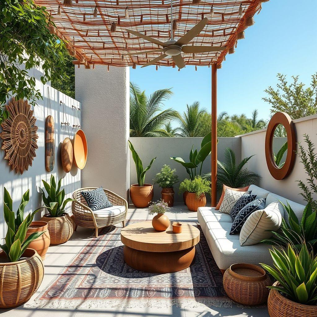 Modern Boho outdoor garden - AI Generated