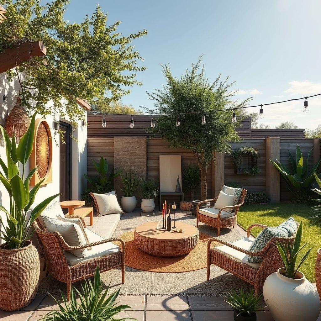 Modern Boho outdoor garden - AI Generated